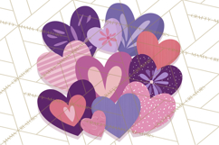 Valentine Hearts Clipart Glitter Heart PNG Patterned Graphic Product Image 5