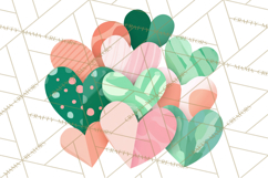 Valentine Hearts Clipart Glitter Heart PNG Patterned Graphic Product Image 3