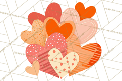 Valentine Hearts Clipart Glitter Heart PNG Patterned Graphic Product Image 5