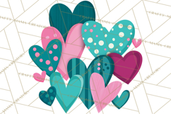 Valentine Hearts Clipart Glitter Heart PNG Patterned Graphic Product Image 2