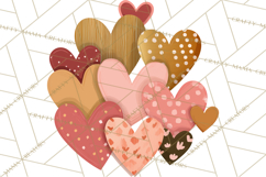 Valentine Hearts Clipart Glitter Heart PNG Patterned Graphic Product Image 4