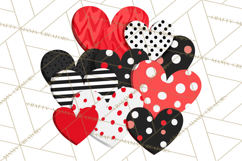 Valentine Hearts Clipart Glitter Heart PNG Patterned Graphic Product Image 2