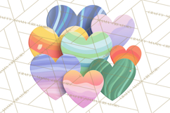 Valentine Hearts Clipart Glitter Heart PNG Patterned Graphic Product Image 5