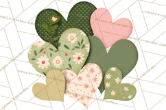 Valentine Hearts Clipart Glitter Heart PNG Patterned Graphic Product Image 2