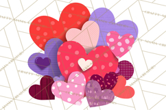 Valentine Hearts Clipart Glitter Heart PNG Patterned Graphic Product Image 3