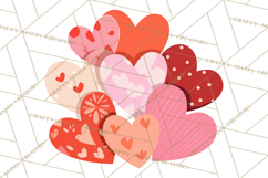 Valentine Hearts Clipart Glitter Heart PNG Patterned Graphic Product Image 2