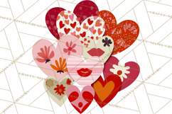 Valentine Hearts Clipart Glitter Heart PNG Patterned Graphic Product Image 5