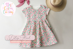 Ditsy Floral Seamless Pattern Hand-Drawn in Pinks &amp; Greens Product Image 2