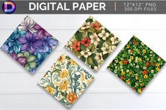 Pattern of Floral Digital Paper Product Image 1
