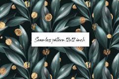 Dark pattern of leaves | Floral design with gold Product Image 1