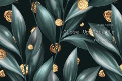Dark pattern of leaves | Floral design with gold Product Image 3
