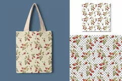 Seamless watercolor patterns of flowers and berries Product Image 5