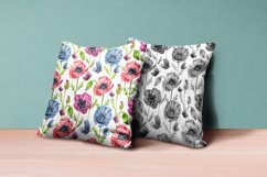 pattern poppies watercolor