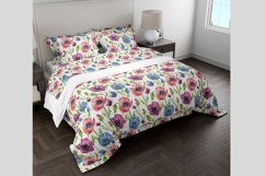 pattern poppies watercolor