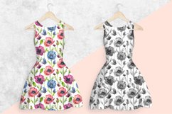 pattern poppies watercolor