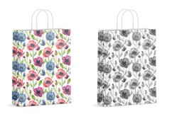 pattern poppies watercolor