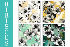 Hibiscus Seamless Patterns, Artistic Floral Surface Design Product Image 3