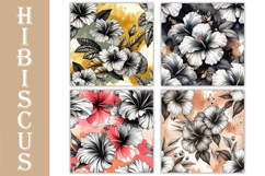 Hibiscus Seamless Patterns, Artistic Floral Surface Design Product Image 4
