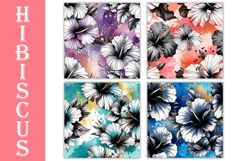 Hibiscus Seamless Patterns, Artistic Floral Surface Design Product Image 6