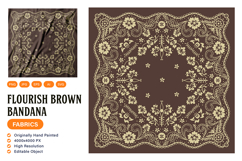 Flourish Brown Bandana Product Image 1