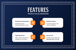 Paisley Blue Bandana Product Image 2