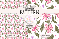 Flower Vine Pattern - Seamless Surface Pattern - Hand drawn Product Image 1