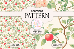 Vintage Apple Tree Seamless Pattern - Digital paper Product Image 1
