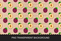 Seamless Plum Pattern - Purple Fruit Whole and Half Cut Product Image 2