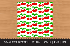 Seamless Cherry Pattern - Red Sweet Berries and Leaves Product Image 2