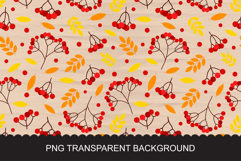 Autumn Rowan Berries Pattern PNG JPG Product Image 2