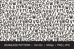 Black Alphabet Seamless Pattern PNG JPG Product Image 1