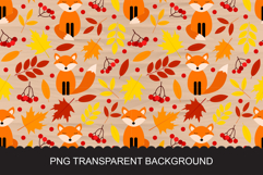 Autumn Fox Seamless Pattern PNG JPG Product Image 2