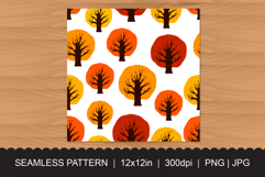 Autumn Trees Seamless Pattern PNG JPG Product Image 3