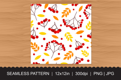 Autumn Rowan Berries Pattern PNG JPG Product Image 3