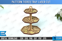 Pattern Tiered Tray Laser Cut Bundle, Wooden Cupcakes Stand Product Image 4