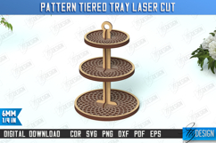 Pattern Tiered Tray | Round Stand | Dessert Tiered Tray |CNC Product Image 1