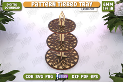 Pattern Tiered Tray Laser Cut | Dessert Tiered Tray | CNC Product Image 1