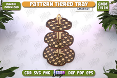Pattern Tiered Tray Laser Cut | Dessert Tiered Tray | CNC Product Image 1