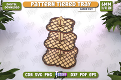 Pattern Tiered Tray Laser Cut | Dessert Tiered Tray | CNC Product Image 1