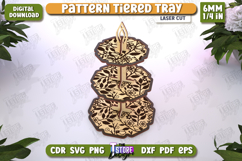 Pattern Tiered Tray Laser Cut | Dessert Tiered Tray | CNC Product Image 1
