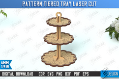 Pattern Tiered Tray Laser Cut Bundle, Wooden Cupcakes Stand Product Image 11
