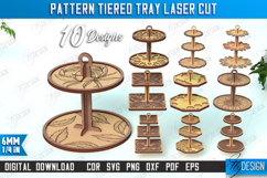 Pattern Tiered Tray Laser Cut Bundle, Wooden Cupcakes Stand Product Image 1