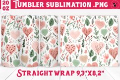 Spring Tumbler | Watercolor flowers, hearts pattern Product Image 1