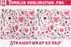 Spring Tumbler | Watercolor flowers, hearts pattern Product Image 1