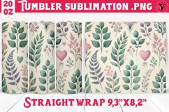Spring Tumbler | Plant foliage and hearts | Vintage Product Image 1