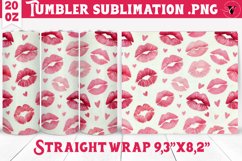 Valentine&#039;s day Tumbler | kisses pattern Product Image 1
