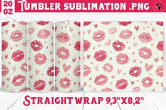 Valentine&#039;s day Tumbler | kisses pattern Product Image 1