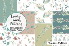 Lovely Leaves Green Watercolor Patterns Seamless Leaf Product Image 1