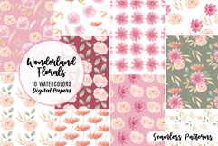 Flowers Pink Watercolor Patterns Seamless Floral Spring Product Image 1