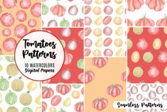 Tomatoes Watercolor Patterns Seamless Fun Tomato Product Image 1